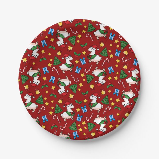 Prato De Papel Loucura do lama do feriado (Frente)