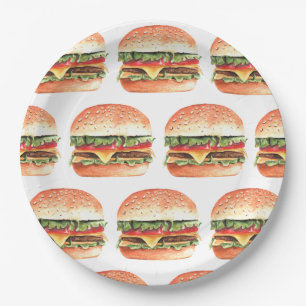 Prato De Papel Love + Burgers Casais de CHURRASCO piquenique