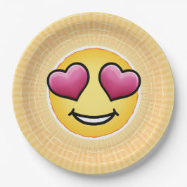 Prato De Papel Love Eyes Emoji