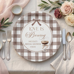 Prato De Papel Love Is Brewing Expresso Martini Laço Casamento Ch