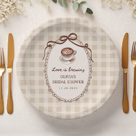 Prato De Papel Love is Brewing Gingham Coffee Bridal Shower