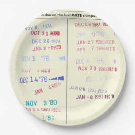 Prato De Papel Love Story Due Date Library Card Wedding