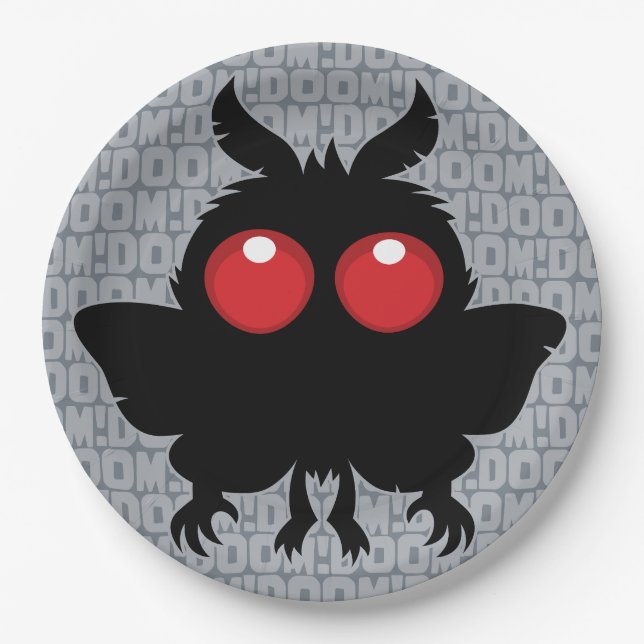 Prato De Papel Lua Cheia da Perdição Mothman Bonzinho Críptido (Frente)