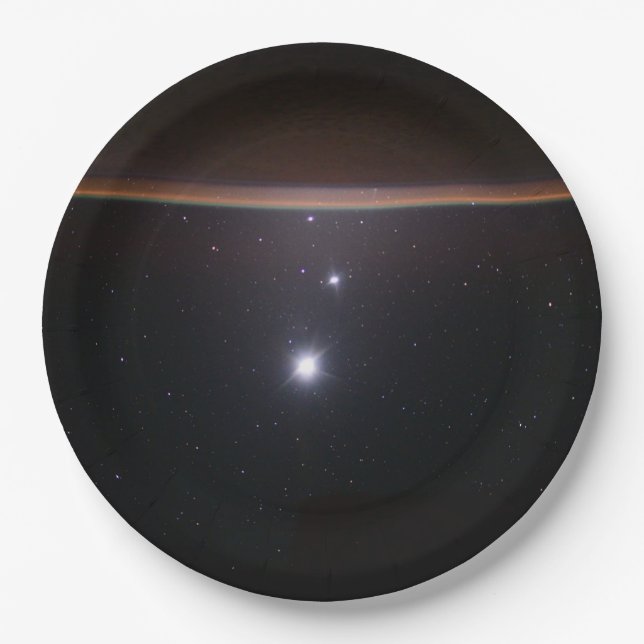 Prato De Papel Lua, Vênus, Júpiter e Terra (ISS) (NASA) (Espaço) (Frente)