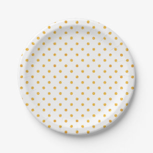 Prato De Papel Luau Plates Pontos Dourados