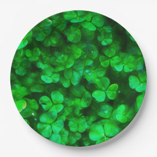 Prato De Papel Lucky Celtic Irish Green Shamrocks