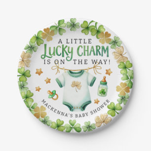 Prato De Papel Lucky Charm - Prados do Partido Chá de fraldas Irl