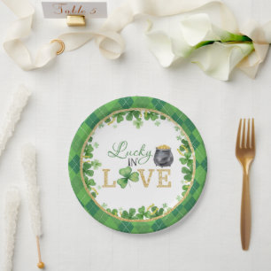 Prato De Papel Lucky in Love Paper Plates
