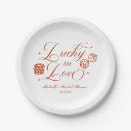 Prato De Papel Lucky In Love Playing Card Casino Bridal Shower
