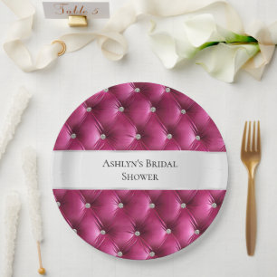 Prato De Papel Luxo Glam Rosa Veludo Sintético