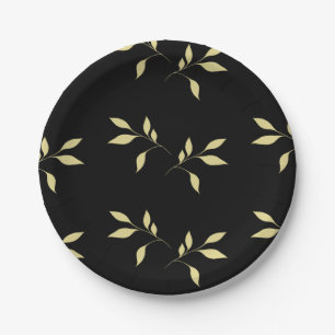 Prato De Papel Luxo Petal Dourado e sofisticado Jantar