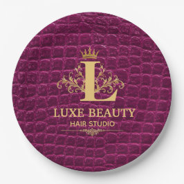 Prato De Papel Luxury Crocodile Leather Monogram Gold Initial