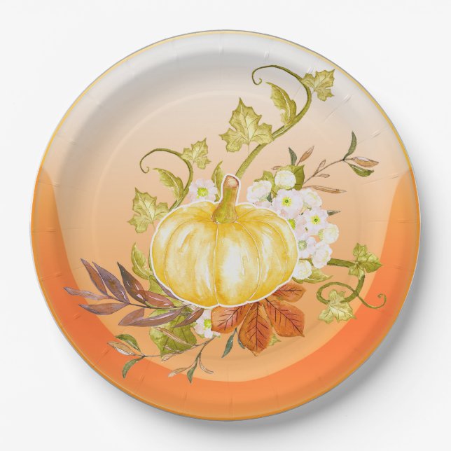Prato De Papel luz de abóbora (Frente)