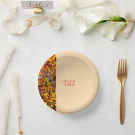 Prato De Papel Luz de Pêssego Feliz Ação de Graças Dê Obrigados