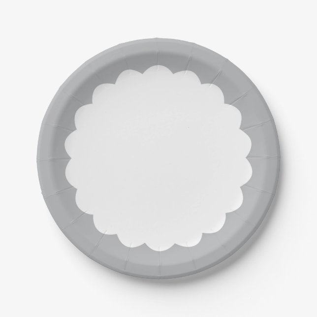 Prato De Papel Luz - Scallop das cinzas - Personalizable (Frente)