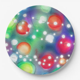 Prato De Papel Luzes de Natal