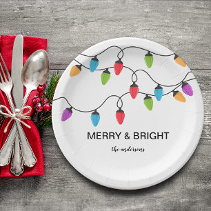 Prato De Papel Luzes de Natal Personalizadas Festivas
