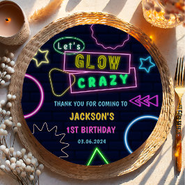 Prato De Papel Luzes de Neon Brilhantes Obrigado Festa de anivers