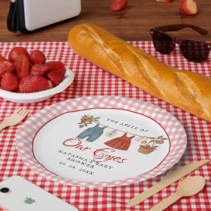 Prato De Papel Maçã dos nossos olhos Fruta Queda obrigado chá de
