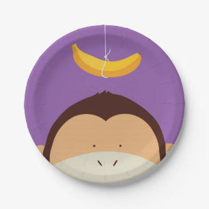 Prato De Papel Macaco e Banana