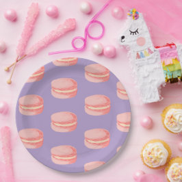 Prato De Papel Macarons Rosa