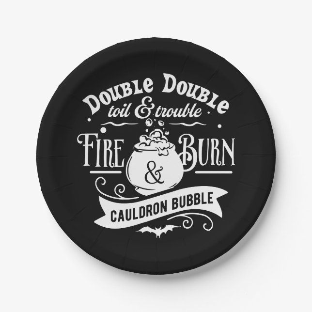 Prato De Papel Macbeth feitiçaria Halloween (Frente)