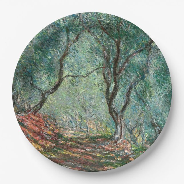 Prato De Papel Madeira de oliveira nos Jardins Moreno (por Monet) (Frente)