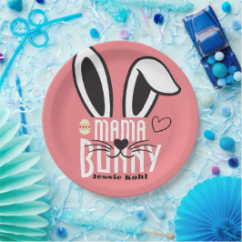 Prato De Papel mãe bunny páscoa elegante família simples e fofa