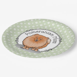 Prato De Papel Mãe da Pomerânia Mãe (vermelho alaranjado) Cach