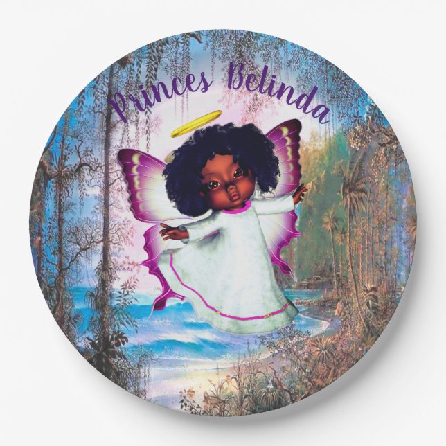 Prato De Papel Magic Baby Butterfly Chá de fraldas (Frente)