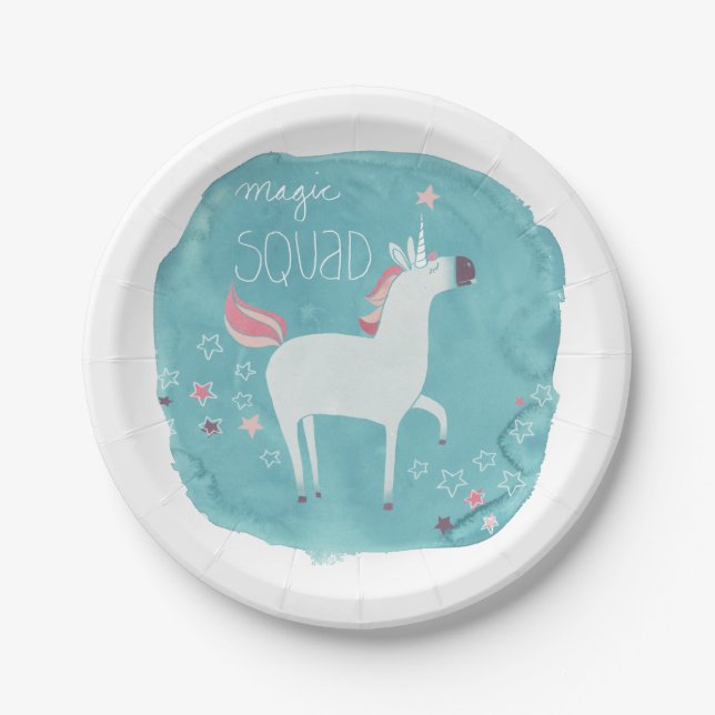 Prato De Papel Magic Unicorn Squad (Frente)