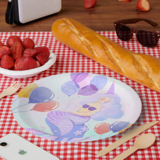 Prato De Papel Magical Mermaid Birthday Invitation Card