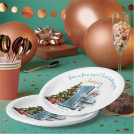 Prato De Papel Magical Santa Birthday Invitation – 1st Birthday