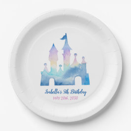 Prato De Papel Magical Unicorn Castle Rainbow 5 Festa de aniversá