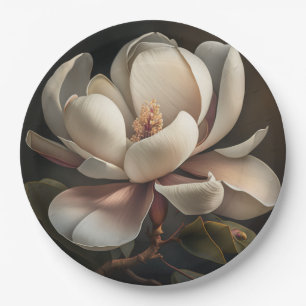 Prato De Papel Magnolia Flor de Papel Placa