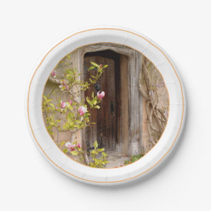 Prato De Papel Magnolida Garden e Porta Secreta para Terra Magné