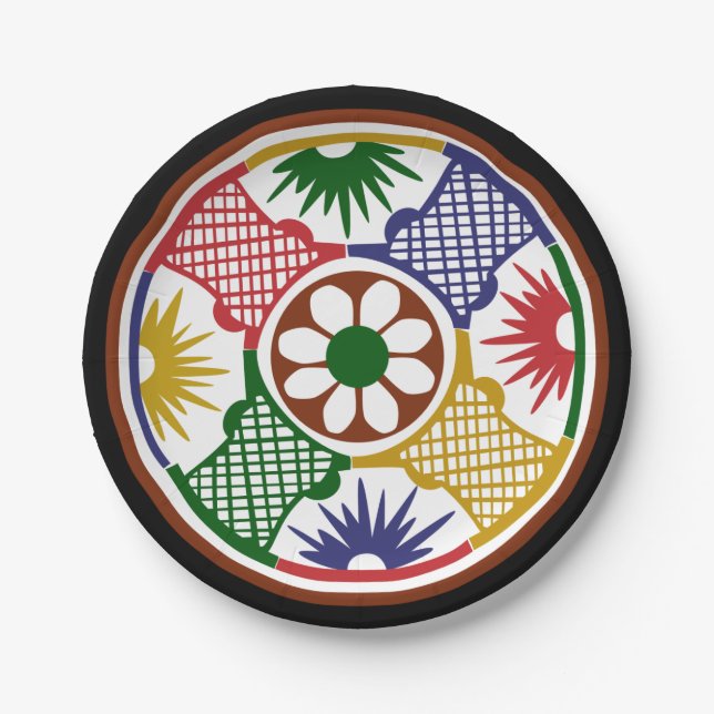 Prato De Papel Mah Jongg Um Círculo (Frente)