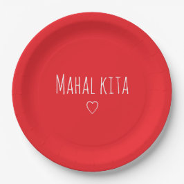 Prato De Papel 'Mahal Kita' I Love You Filipino Valentine's Day