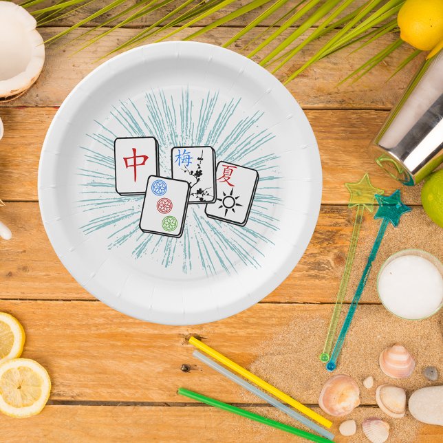 Prato De Papel Mahjong Azulejos Blue II (Criador carregado)