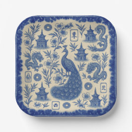 Prato De Papel Mahjong Toile Paper Plates