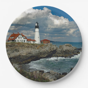 Prato De Papel Maine Portland Head Lighthouse Foto