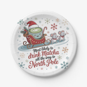 Prato De Papel Mais Provável De Beber Matcha Até O Natal 