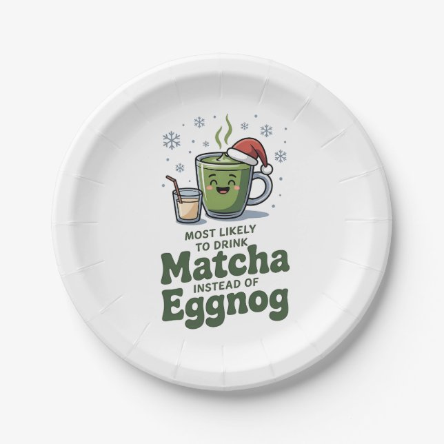 Prato De Papel Mais Provável Para Beber Matcha Em Vez De Ogo (Frente)
