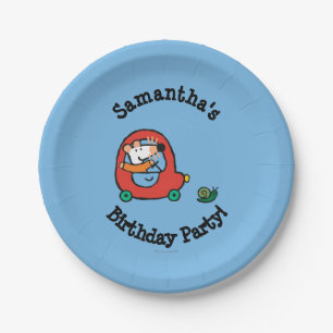 Prato De Papel Maisy conduz um carro vermelho bonito