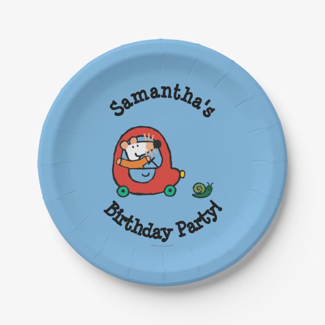 Prato De Papel Maisy conduz um carro vermelho bonito (Frente)