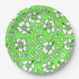Prato De Papel Malia Hibiscus Hawaiian Floral