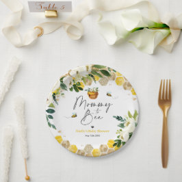 Prato De Papel Mamãe De Abelhas Para Serem Decor Neutro Em Relaçã