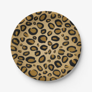 Prato De Papel Manchas Estampadas de Leopardo Guepardo Pintado Do