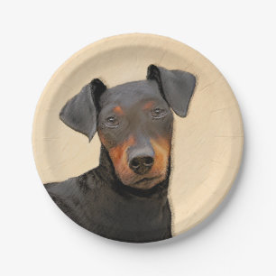 Prato De Papel Manchester Terrier Pintura Original