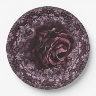 Prato De Papel Mandala de Rosa